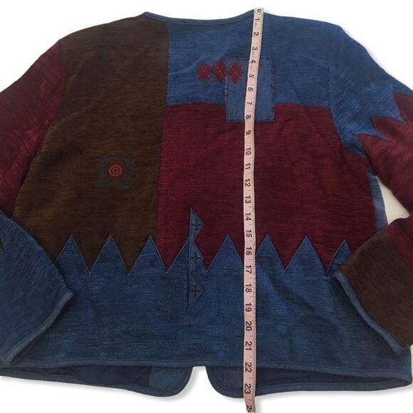 Koret Multicolor Patchwork Blazer - Blue, Red, Brown - Picture 5 of 6
